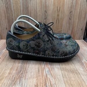 Alegria Floral Metallic Lace Up Comfort Professional Shoes EU 40